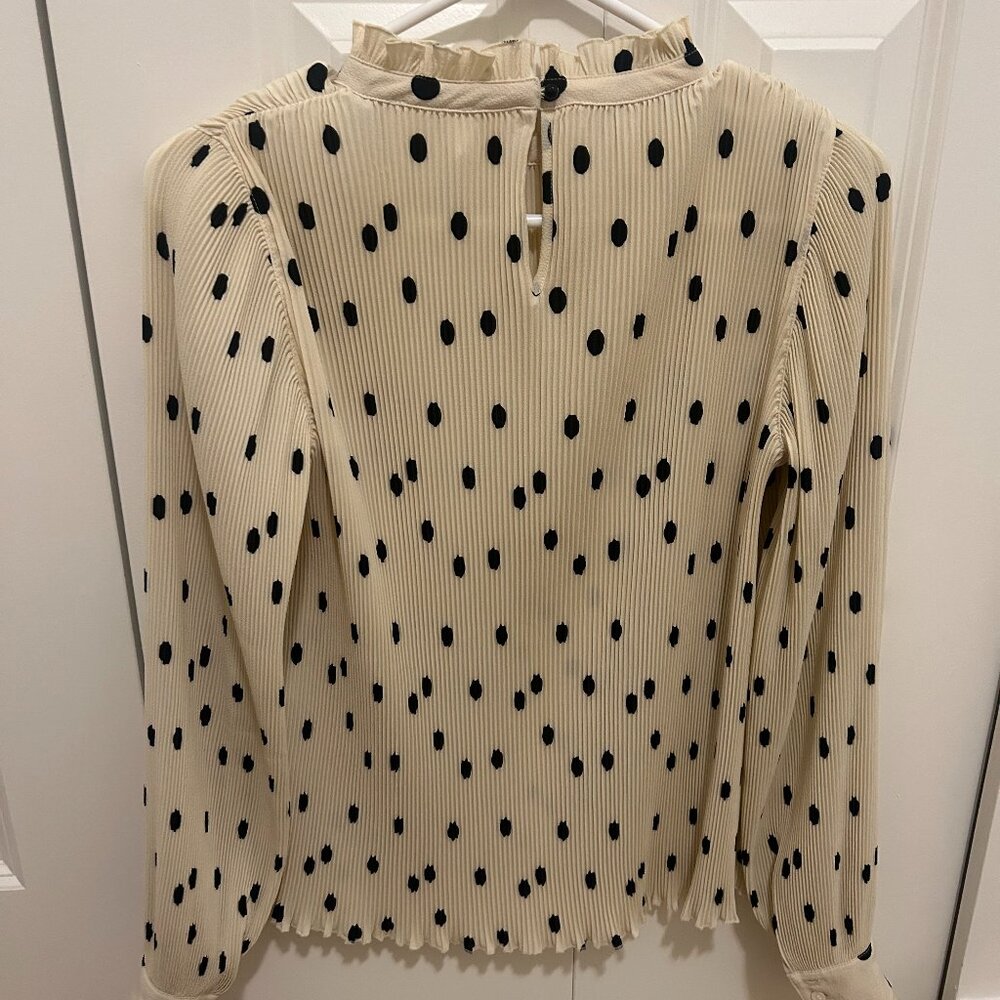 Sezane Cream Blouse with Black Polka Dots - Picture 3 of 6